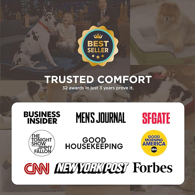 Bedsure Orthopedic Dog Beds Large Sized Dog - Washable Large Dog Cat Bed Waterproof, Comfort Dogs Couch Sofa with Washable Removable Cover, Pet Bed with Nonskid Bottom, Light Grey, 35"