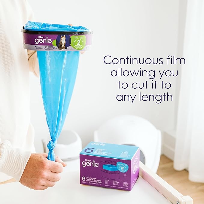 Litter Genie Refill Bags | Stand Alone Genuine Film 9 pk | Compatible with Litter Genie Standard and Jumbo Refills | Ultimate Odor Control Cat Litter Bags | Up to 18 Months of Supply for one cat