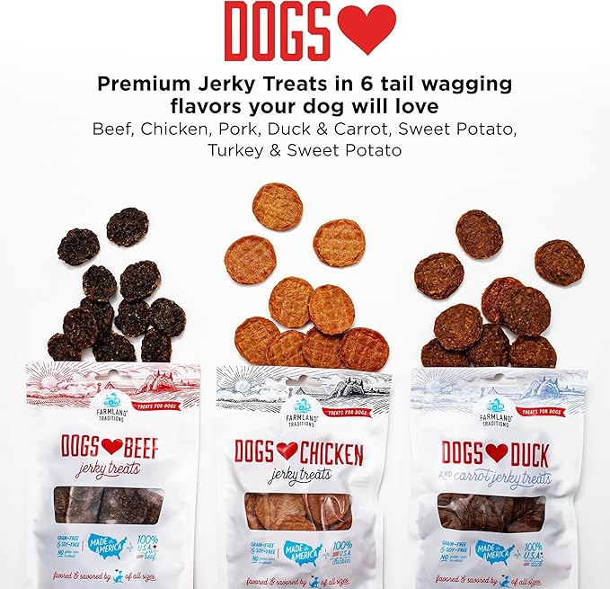 Farmland Traditions Dogs Love Chicken Jerky Dog Treats with Only 3 Ingredients and No Fillers, 1 Pound (Pack of 1)
