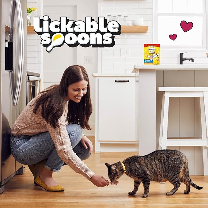 Temptations Lickable Spoons, Soft Lickable Cat Treats, Adult Wet Cat Treats, Variety Pack, 24 Spoons