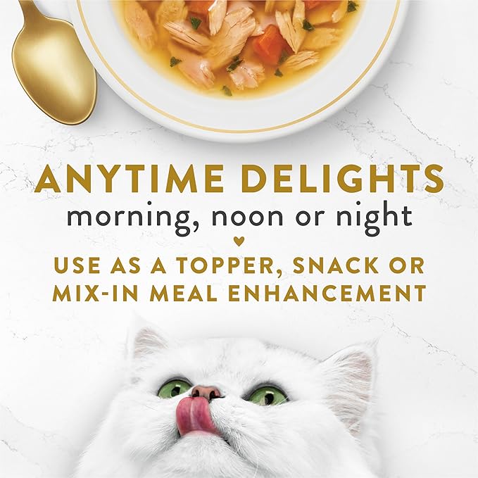 Purina Fancy Feast Lickable Senior Wet Cat Food Broth Topper Classic with Skipjack Tuna and Vegetables - (Pack of 16) 1.4 Oz. Pouches