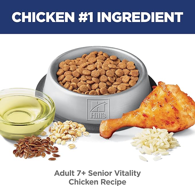 Hill's Science Diet Senior Vitality, Senior Adult 7+, Senior Premium Nutrition, Dry Cat Food, Chicken & Rice, 6 lb Bag