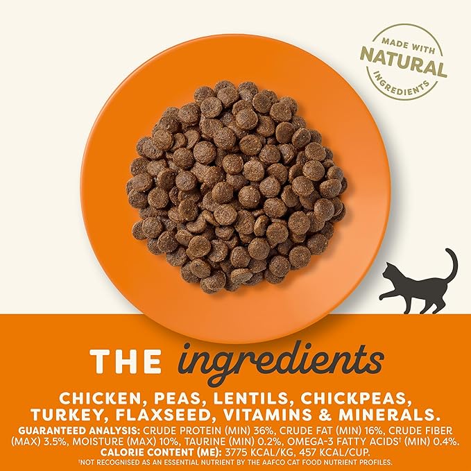 Applaws Complete Dry Cat Food, Grain-Free, Limited Ingredient with Added Vitamins & Minerals, Protein, Supports Digestion, Chicken & Turkey (4 Pound Bag)