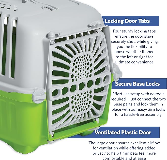 MidWest Spree Travel Pet Carrier | Hard-Sided Pet Kennel Ideal for "XS" Dog Breeds, Small Cats & Small Animals | Dog Carrier Measures 22.3L x 14.2 W x 15H - Inches| Great for Short Trips to the Vet