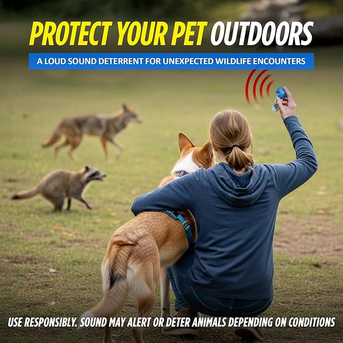 GUARD DOG SECURITY Air Horn for Dogs, Powerful Blow Air Horns training and behavior aids, Air Horn for Safety, Stops Barking, Jumping, Fighting, Chasing, Works as coyote deterrent (1 Pack w/whistle)