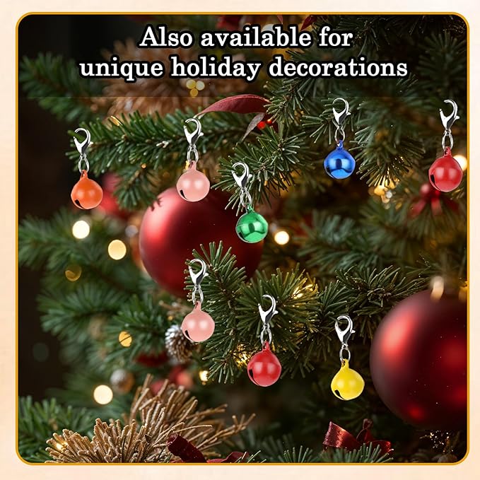 Cat Dog Collar Bells 10 Pcs Dog Collar Bells For Small Dogs Cat And Dog Round Bells For Collar With Crisp Sound Multicolor Cat Dog Collar Charm Pet Pendant Accessories For Christmas Decoration
