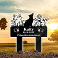 Custom Cat Grave Marker Outdoor | Personalized Pet Memorial Stone with Engraved Name & Lifespan Dates | Perfect Garden or Yard Tribute for Pet Loss | Durable Weatherproof Metal Material