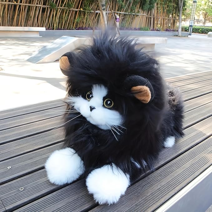 Qiansail Lion Mane Wig for Cats, Funny Bunny Ears Cute Dog Hats Cat Apparel Costume Pet Clothing Accessories for Halloween Cosplay Party