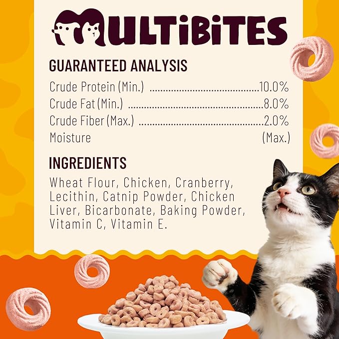8 oz Cat Cranberry Treats Kidney Support Chicken Flavor Cat Training Treats for Indoor Cats