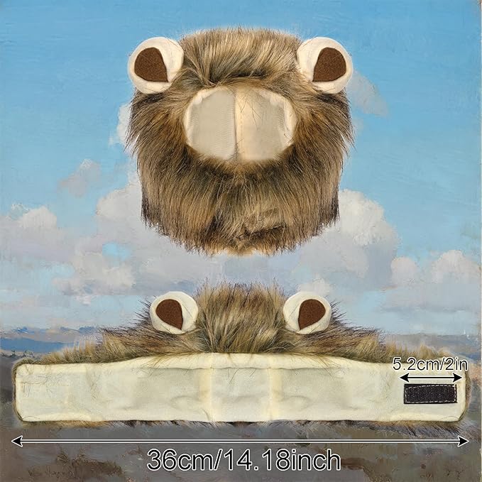 Lion Mane Wig for Cat Costume, Pet Cat Halloween Costumes for Halloween Christmas Easter Festival Parties Photo Shoots
