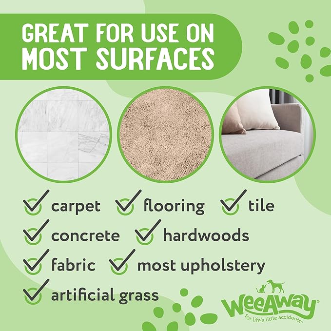 Wee Away X2 Ultra-Concentrated Stain & Strong Odor Eliminator, Enzyme Cleaner, Pet Odor Eliminator for Home - Dog Urine Destroyer - Carpet Cleaner Spray, Green Tea Scent, 16 fl oz