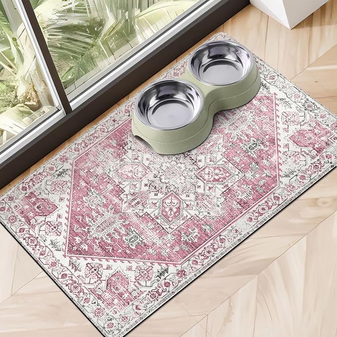 Dog Food Mats for Floors, Absorbent Dog Bowl Mat for Food and Water Dispenser Mat, Quick Dry Cat Food Mat Pet Supplies
