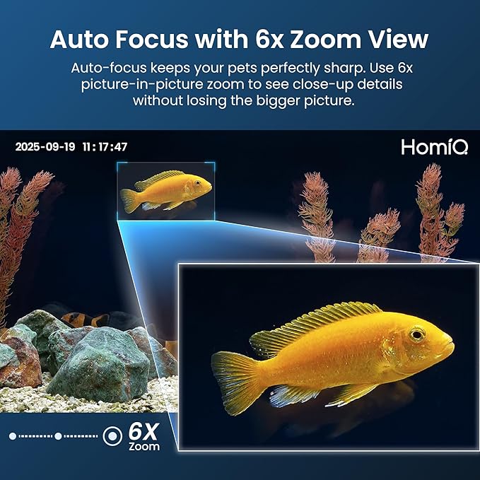 3MP 2K Aquarium & Terrarium Pet Camera.Install &Close-Focus Lens for Fish,Lizard, Reptile Pet and Window Bird Feeder,2.4GHz & 5GHz WiFi,Auto-Focus,24/7 Recording,2 Pack