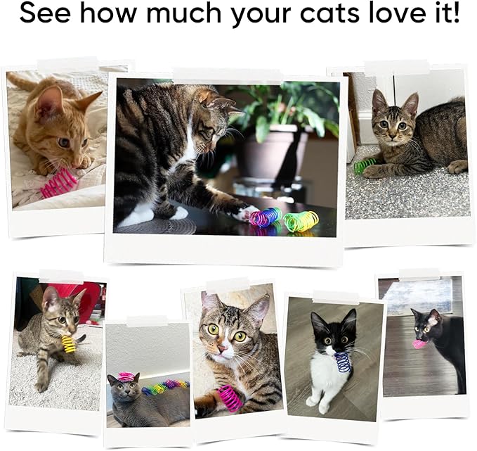 AGYM 6Colors Plastic Spring Cat Toys, 30 Pack Spiral Springs for Indoor Cats to Swat, Bite, Hunt, Interactive Toys for Cats and Kittens