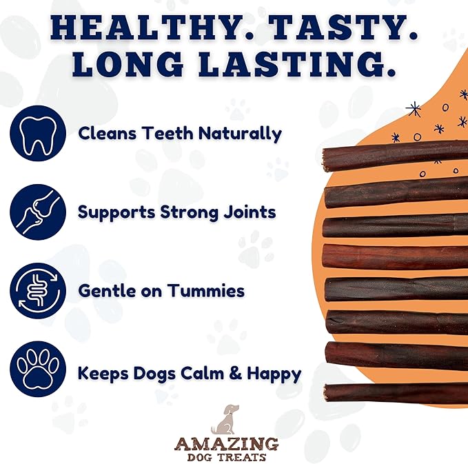 Amazing Dog Treats 12 Inch Collagen Stick - (20 Count)- Collagen Sticks for Dogs - No Hide Dog Bones