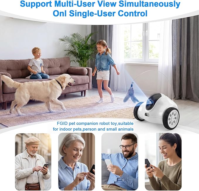 Robot Camera on Wheels 720P Dual Lens,Indoor Movable Security Camera with 2-Way Talk,Bot with Night Vision,Distance Bot App Control for Cats/Dogs/Baby/Elderly