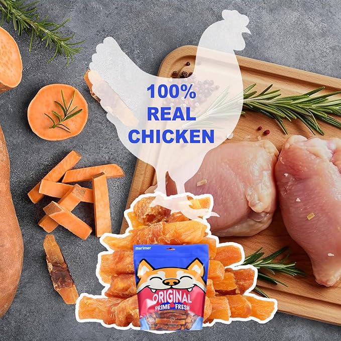 Sweet Potato Chicken Wrapped Dog Treats, 32 oz (2 lb) – Rawhide-Free Long-Lasting Chews with Real Chicken Breast & High-Fiber Sweet Potato, High-Protein Low-Fat Healthy Dog Treats for All Breeds