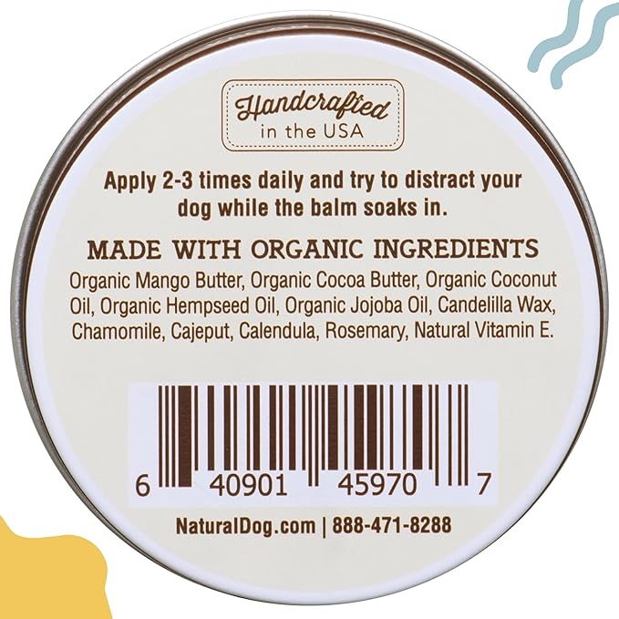Natural Dog Company Paw Soother Balm & Wax - Dog Paw Balm & Moisturizer for Dry, Cracked Paw Pads, Helps Moisturize & Condition Winter-Worn Paws, Coconut Oil & Calendula, Daily Paws Care, 4 oz Tin