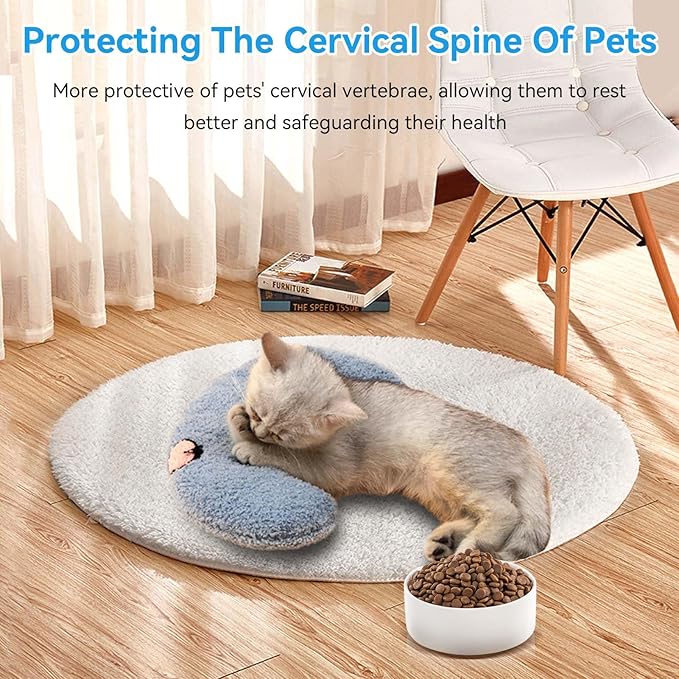 Cat Pillows, Dog Calming Pillow for Small Dogs Puppy Soft Cat Bed Pillow Ultra Soft Fluffy Pet Calming Toy Half Donut Cuddler Cozy Cat Bed Pillow Rabbit Pillows U-Shaped Pillow