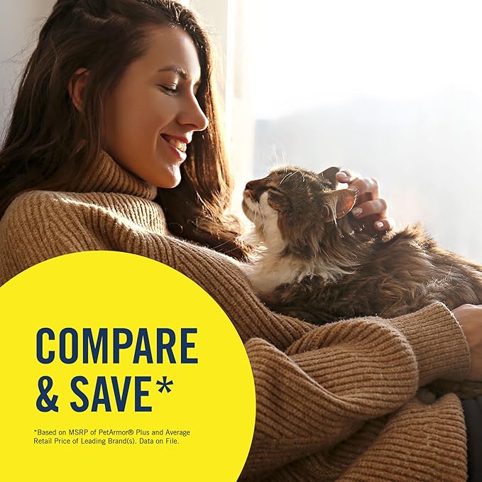 PetArmor CAPACTION (nitenpyram) Oral Flea Treatment for (Cat 6 Doses) + Bonus PetArmor Plus Flea and Tick Treatment & Prevention for Cats Over 1.5 lbs (1 Dose)