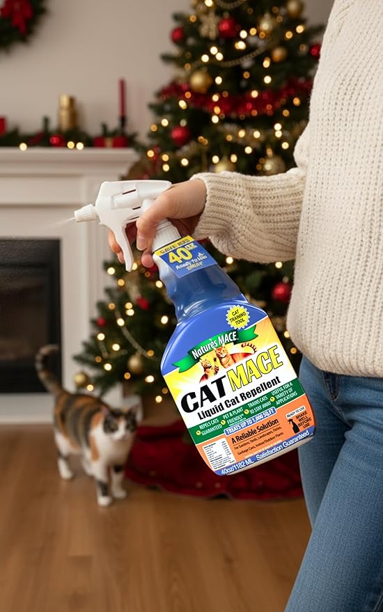 Nature's Mace Cat Repellent - 40 oz Ready-to-Use Deterrent Spray & 2.5 lb Granular Formula - Keeps Cats Away from Yards, Gardens, Plants, Homes - Indoor & Outdoor Spaces - Scratching, Marking, Digging