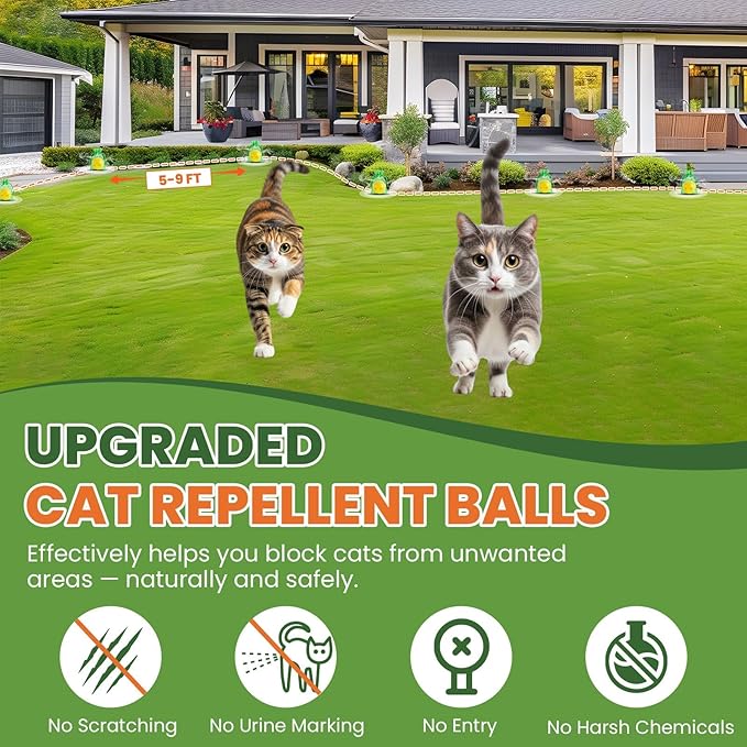 Cat Outdoor for Natural Cat Balls Indoor Safe Dog Long Lasting 6 Months Waterproof Gardens Yards Patios Garages Permanently 10 Pack Mesh Bags