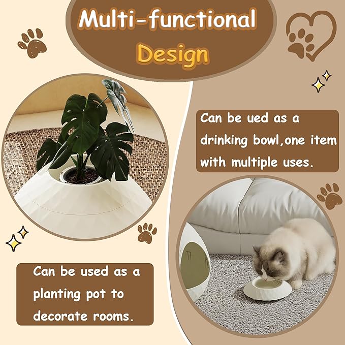 VIXZEN Cat Litter Box Enclosure - Hidden Litter Box with Removable Planter Top, Egg-Shaped Resin Design, Tool-Free Quick Assembly, Spacious Interior, Ideal for Indoor Use (White)