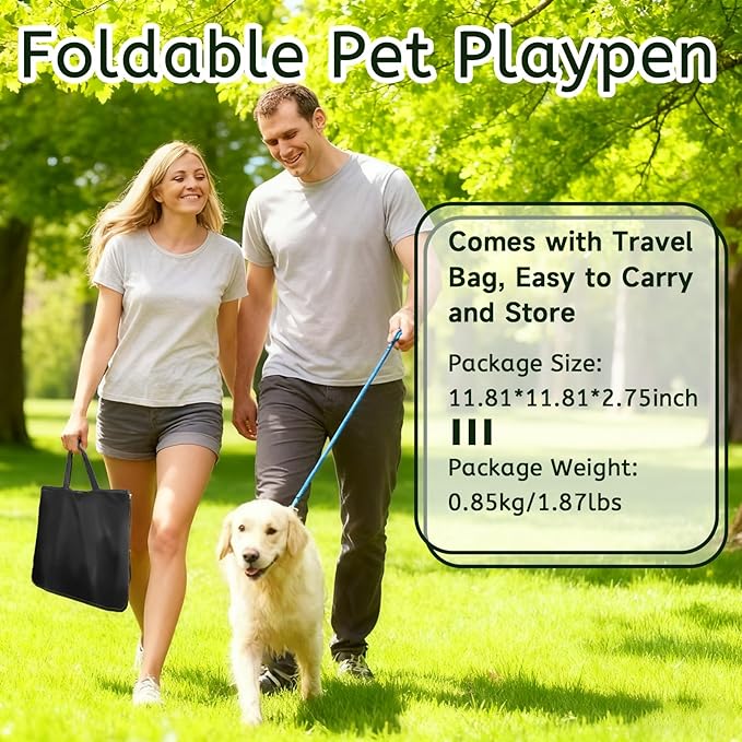 Dog Playpen Portable Cat Dog Playpen for Indoor & Outdoor Foldable Kennel Tent Crate,Water-Resistant Breathable Shade Cover, Dog Crate for Small Animals with Carrying Case