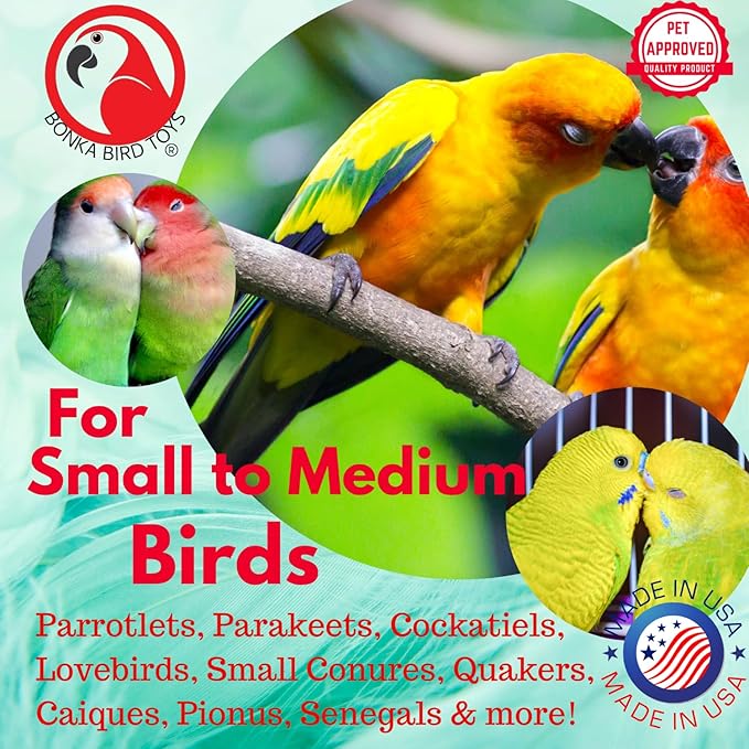 Bonka Bird Toys 2108 Pk12 1-Inch Tube Bagels Foot Talon Craft Part Parrot Cage Toy, Parakeet, Conure, Parrotlet, and Similar Breed Sizes