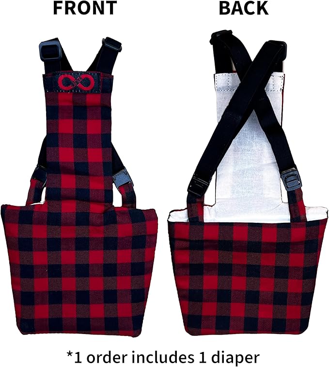 Chicken Diapers Duck Diaper Diaperalls for Hens, Roosters, Ducks, Ducklings - Reusable, Adjustable by Uni Infinity (Buffalo Plaid, Duck Small, 1, Count)