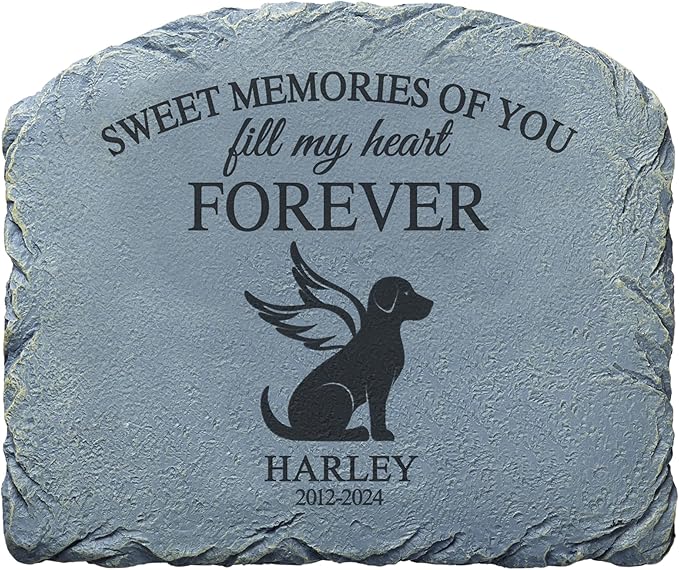 Let's Make Memories Personalized Forever Friend Pet Memorial Stone - Dog - Sympathy Garden Marker