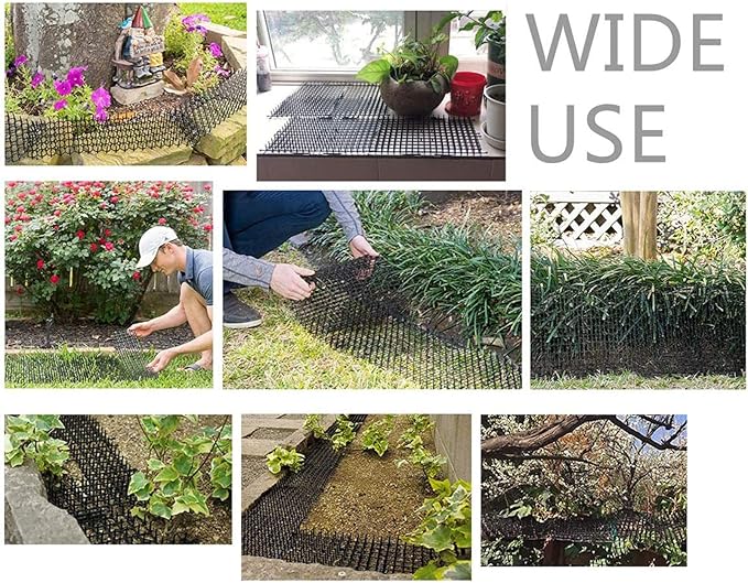 Cat Repellent Outdoor Scat Mat,6.5Ft Garden Cat Scat Spike Mat, Deterrent Scat Mats for Cats and Dogs,Cat Dog Animal Spikes Repellent Deterrent Mat for Garden, Fence