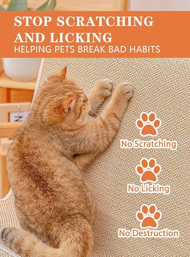 Cat Deterrent Spray - Safe for Indoor & Outdoor, Cat Scratch Deterrent for Furniture Protection, Sofas, Rugs, Curtain - Cats Behavior Training Prevent Urine Marking, with Natural Ingredients 2*100ml