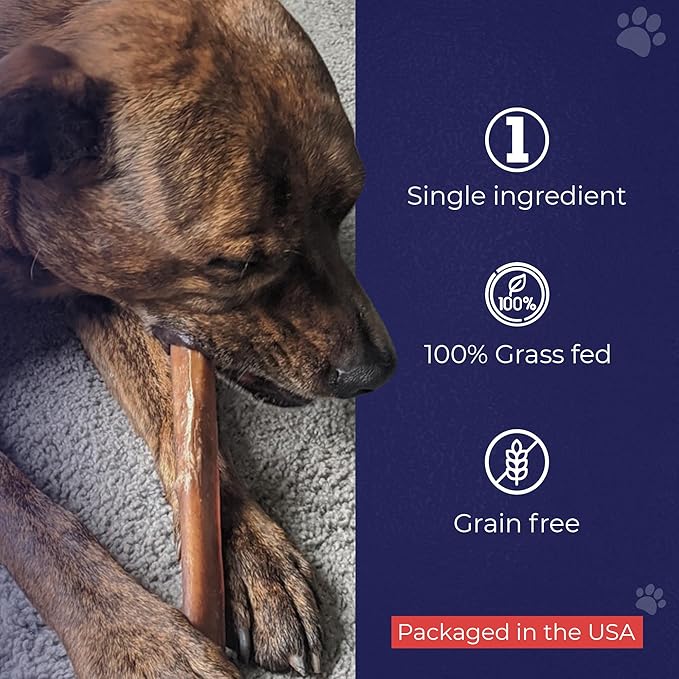 Devil Dog Pet Co. Bully Sticks – 6 Inch, 25 Pack, Standard Sized Dog Chews, 100% Natural, Single Ingredient, Free-Range Grass-Fed Beef – Long Lasting, Rawhide-Free Treats for Dogs