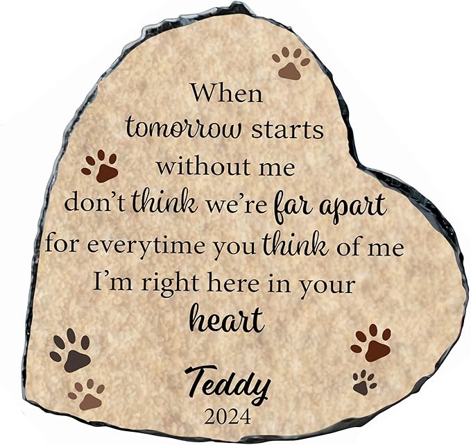 Personalized Cat Memorial Stone, Dog Cat Loss Memorial Gift, Loss of Cat Sympathy Gift, Memorial Plaque Pet Passing Away Gift (S-008)