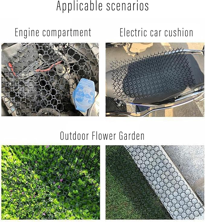 Repellent Outdoor Cat Scat Mat (Set of 12) Repellent Scat Mat with Plastic Spikes Repellent Indoor & Outdoor for All Seasons