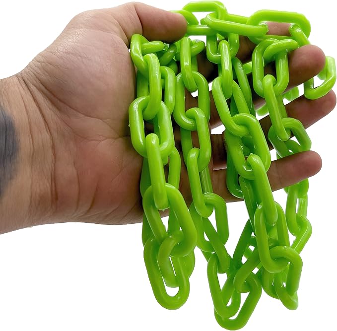 by M&M 2001 5ft Medium Green Plastic Bird Toy Chain - A Long Length of Brightly Colored Plastic Pet Thrilling Chain, Lots of uses, Great for Med Sized Pets Conure Cockatiel Lovebird