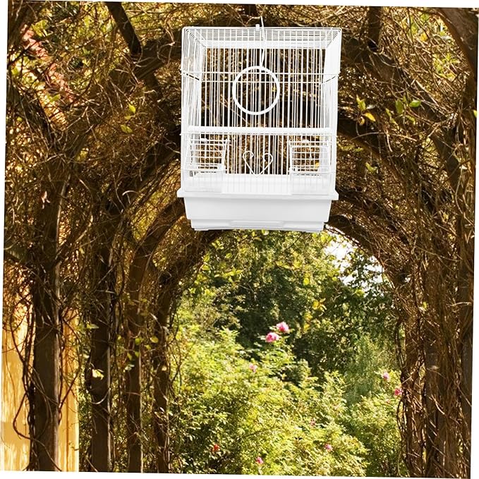 Portable Bird Carrier Cage Lightweight Iron Pet Travel Cage for Parrots and Parakeets with Air Circulation and Iron Construction for Hiking and Outings