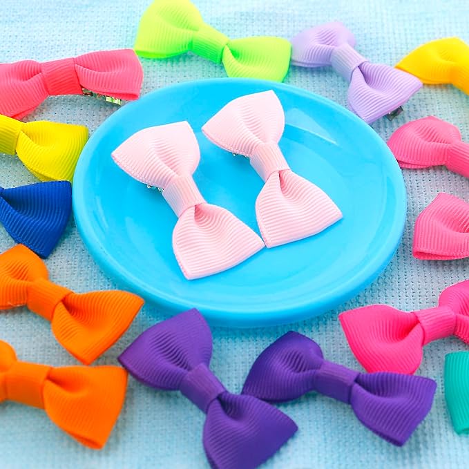 Dog Hair Bows 2 inches Small Puppy Bowknot Clips for Pet Grooming Accessories Doggy 60Pcs (30 Pairs)
