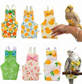 6Pcs Bird Diapers Bird Harness Flight Suits Diapers Reusable Parrot Nappy with Waterproof Inner Layer Washable Cute Urine Wet Suit Costume for Cockatiel Conure Budgie Macaw Parakeet, M
