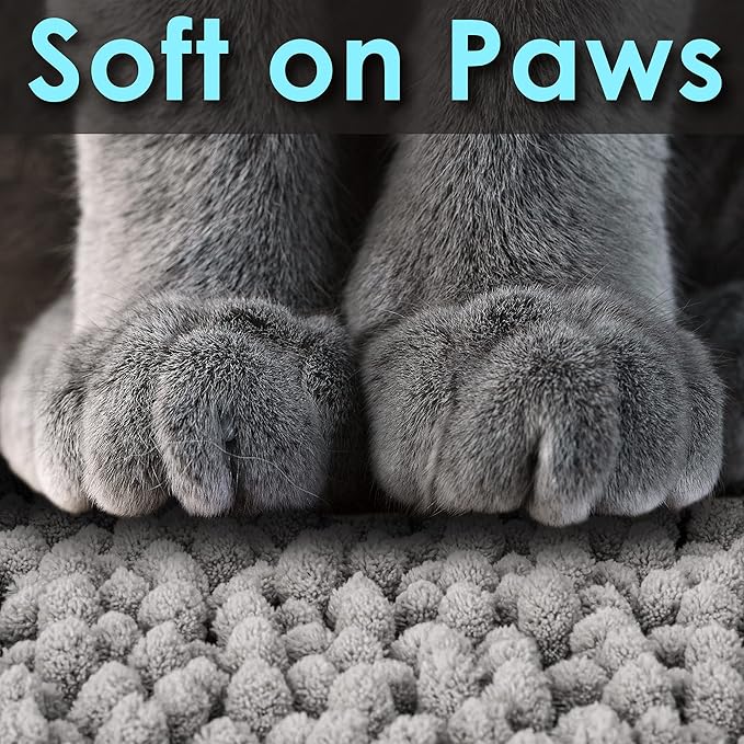 CatGuru Cat Litter Mat, Medium, Extra Large, XXL, Waterproof Litter Box Mat, Non Slip Kitty Litter Mat, Machine Washable Litter Trapping Mat, Soft Litter Tray, Cat Stuff (Medium, Gray/Heavy-Duty)