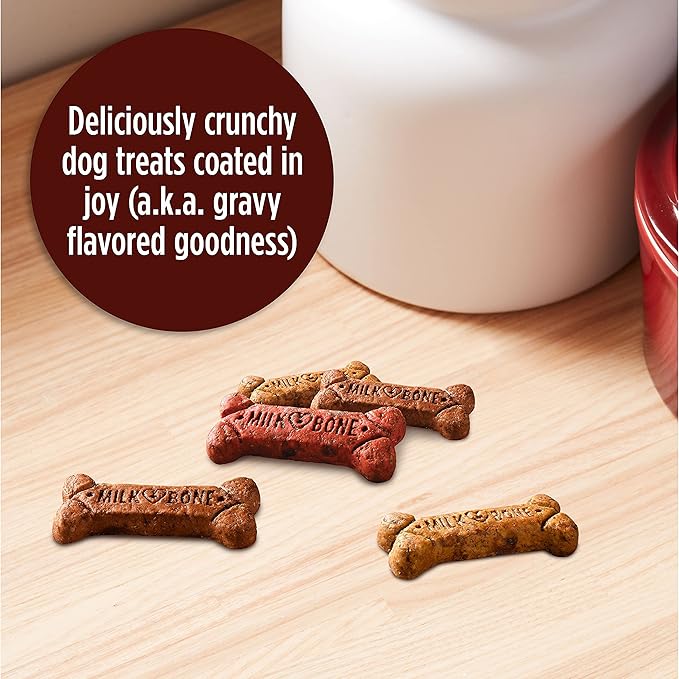 Milk-Bone Gravy Bones Dog Treats with 4 Savory Meat Flavors Coated in Gravy, 60 Ounce (Pack of 3)