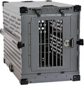 Heavy Duty Fully Collapsible Powder-Coated Aluminum Dog Crate - Medium-Long (Gray)
