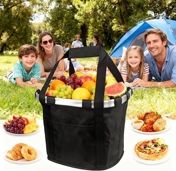 Bicycle Basket Bike Front Basket Folding Detachable Cycling Bag- Perfect Removable Dog Basket for Bike- Pet Cat Dog Carrier Easy Install Quick Released