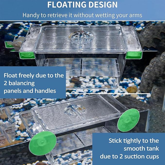Fish Breeding Box - 20.5*9.5*9.9cm Acrylic Hatchery Incubator Tank Fish Tank Divider | Fishes Tanks Incubator Breeding Box | Aquarium Breeder BoxFish Acclimation Boxes Nursery For Injured Hatchery Inc
