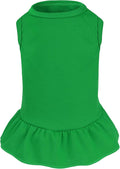 Dog Dresses Cat Skirt Solid Color Dog Clothes Summer Sleeveless Puppy Girl Clothes for Small Pet Dogs Cats (Dark Green, Small)