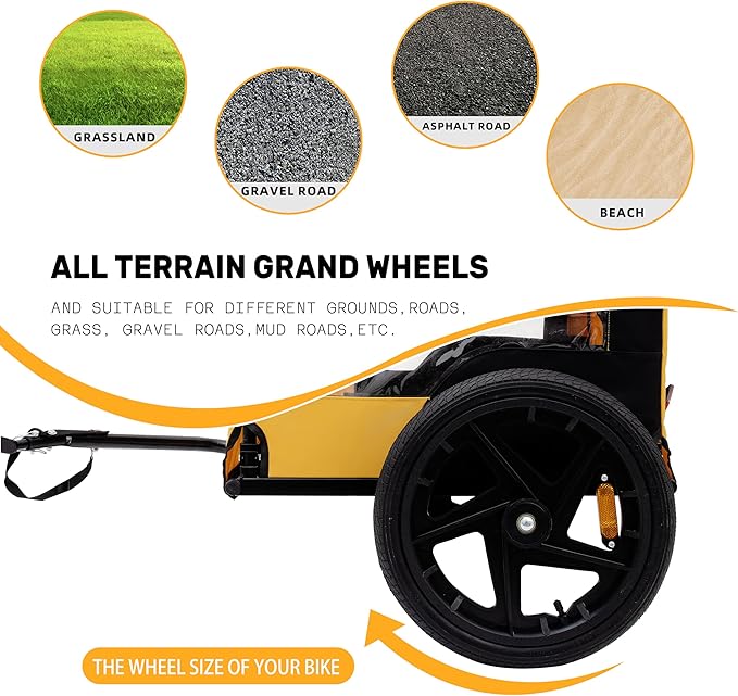 2-in-1 Dog Bike Trailer & Pet Carrier with Quick-Release Wheels, Foldable Steel Frame & Non-Slip Floor, 88 lbs Capacity for Medium/Small Dogs, Compatible with 20"-29" Bicycles