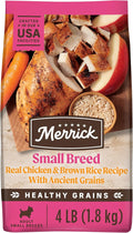 Merrick Healthy Grains Premium Dry Dog Food For Small Dogs, Wholesome and Natural Kibble, Small Breed Recipe - 4.0 lb. Bag