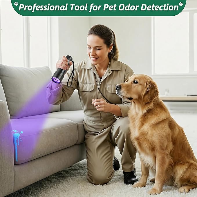 ESCO LITE 2 Packs Black Light Flashlight, 12LED 395nm UV Handheld Black Light Mini Flashlight, Dogs Urine Detector for Dry Urine Stains, Bed Bugs, Scorpions