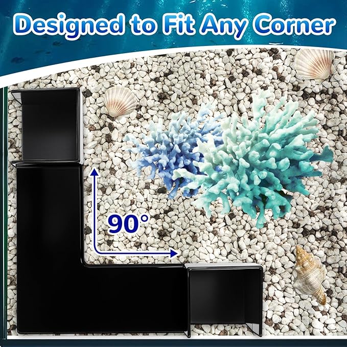 Dual-Entrance Aquarium Tunnel, Aquarium Cave Hideout 360° Viewing, Black Shrimp Cave Fish Tank Tunnels, Aquarium Underground Tunnel, Substrates Buried Tunnel for Fish Decoration